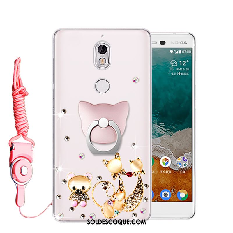 Coque Nokia 7 Délavé En Daim Étui Téléphone Portable Fluide Doux Strass France