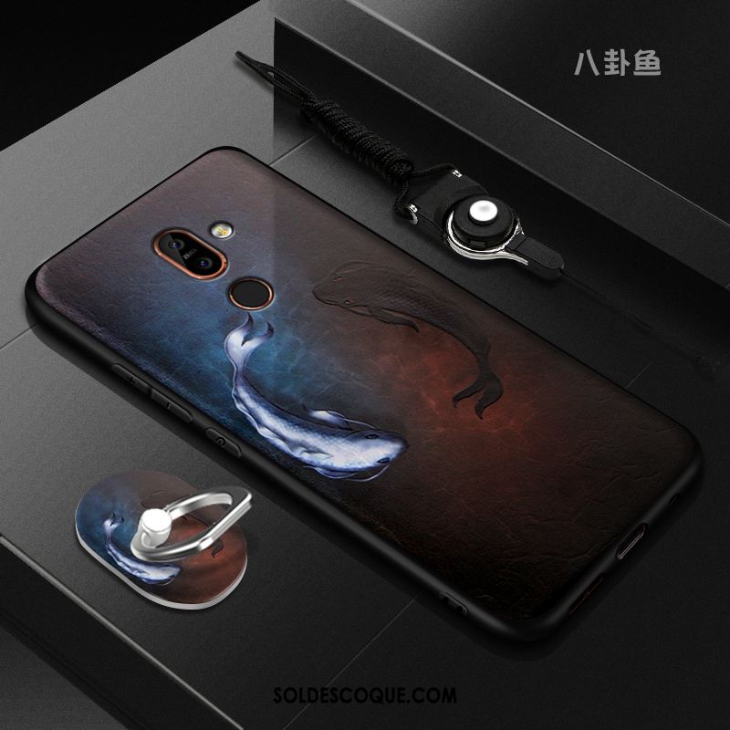 Coque Nokia 7 Plus Anneau Modèle Tempérer Fluide Doux Protection En Vente