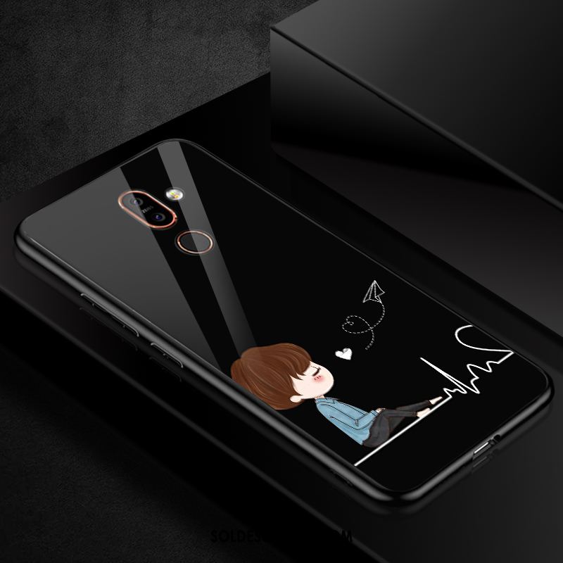 Coque Nokia 7 Plus Dessin Animé Incassable Miroir Noir Téléphone Portable Housse France