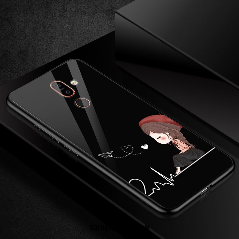 Coque Nokia 7 Plus Dessin Animé Incassable Miroir Noir Téléphone Portable Housse France