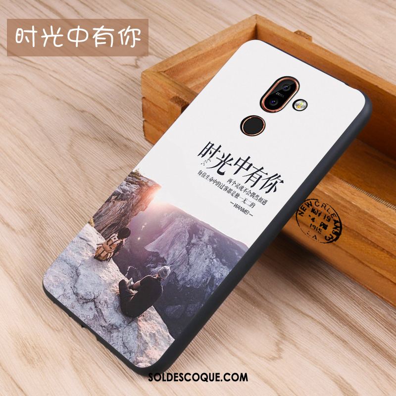 Coque Nokia 7 Plus Dessin Animé Silicone Étui Violet Protection France