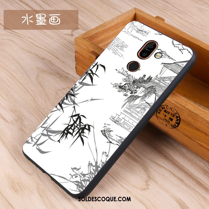 Coque Nokia 7 Plus Dessin Animé Silicone Étui Violet Protection France