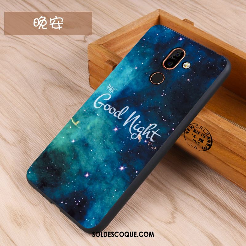 Coque Nokia 7 Plus Dessin Animé Silicone Étui Violet Protection France