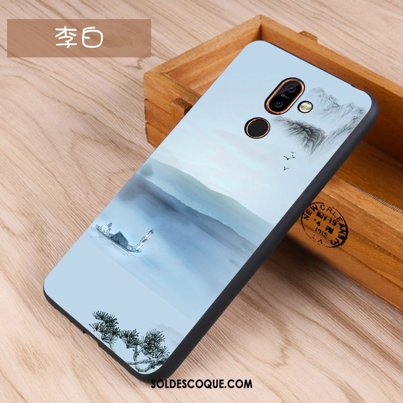 Coque Nokia 7 Plus Dessin Animé Silicone Étui Violet Protection France