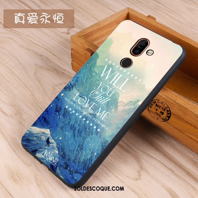 Coque Nokia 7 Plus Dessin Animé Silicone Étui Violet Protection France