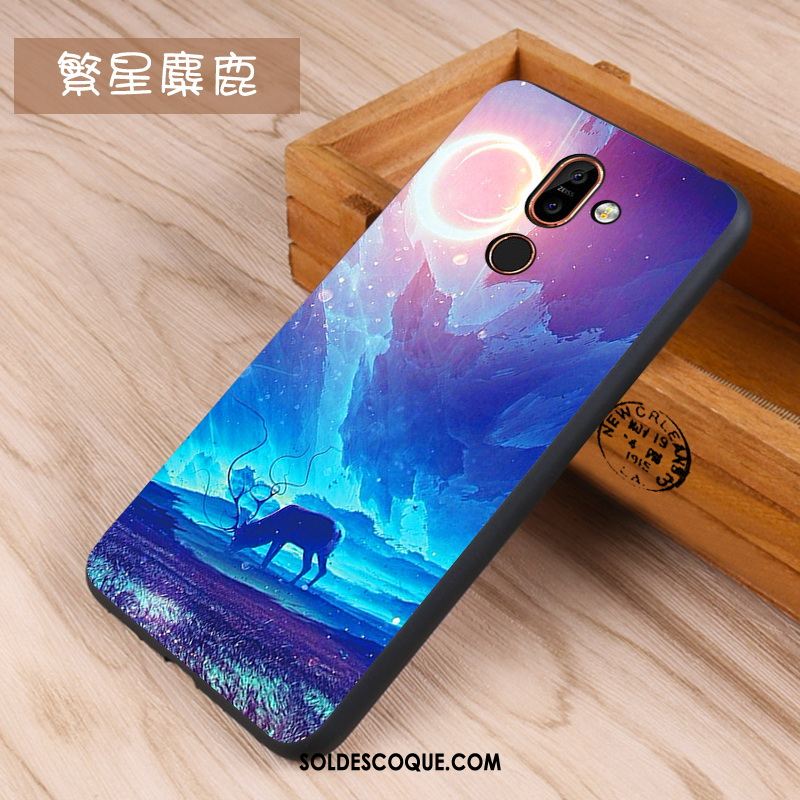 Coque Nokia 7 Plus Dessin Animé Silicone Étui Violet Protection France