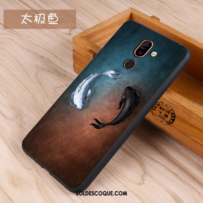 Coque Nokia 7 Plus Dessin Animé Silicone Étui Violet Protection France