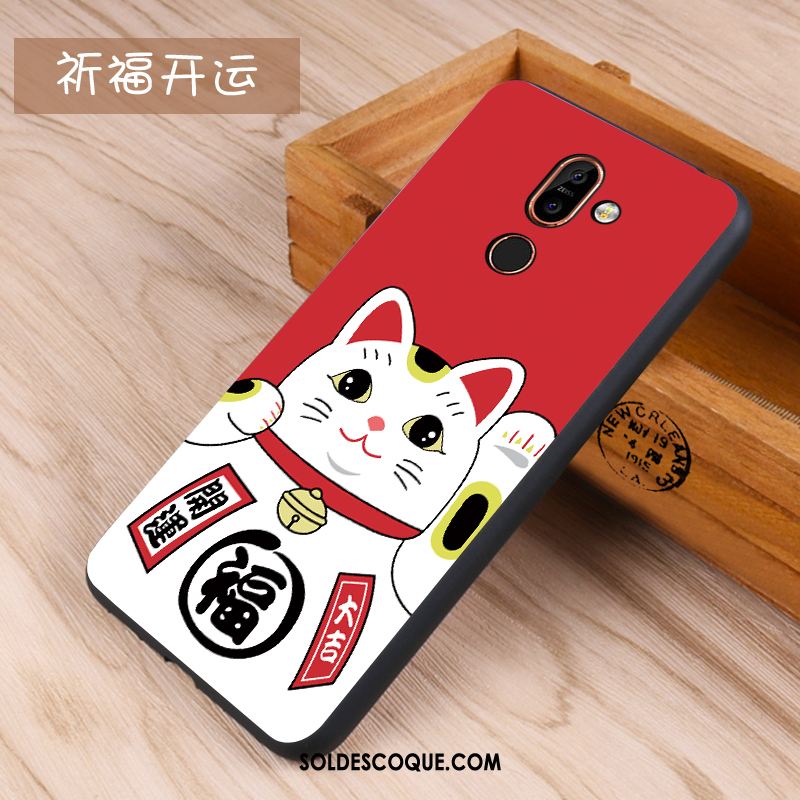 Coque Nokia 7 Plus Dessin Animé Silicone Étui Violet Protection France