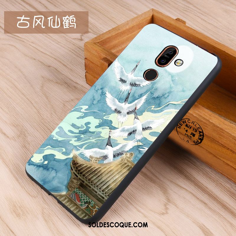 Coque Nokia 7 Plus Dessin Animé Silicone Étui Violet Protection France