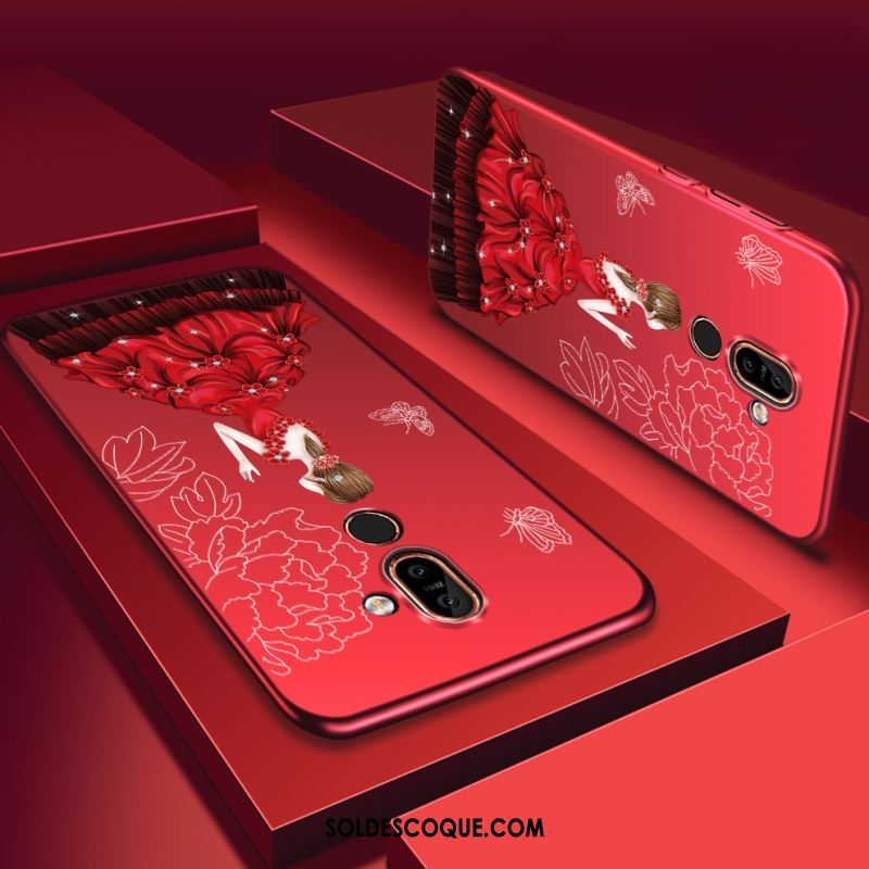 Coque Nokia 7 Plus Difficile Créatif Personnalité Téléphone Portable Rouge Pas Cher