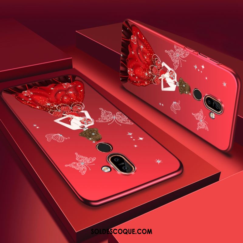 Coque Nokia 7 Plus Difficile Créatif Personnalité Téléphone Portable Rouge Pas Cher