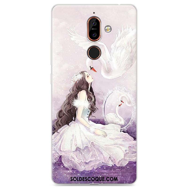 Coque Nokia 7 Plus Fluide Doux Peinture Noir Silicone Protection En Ligne