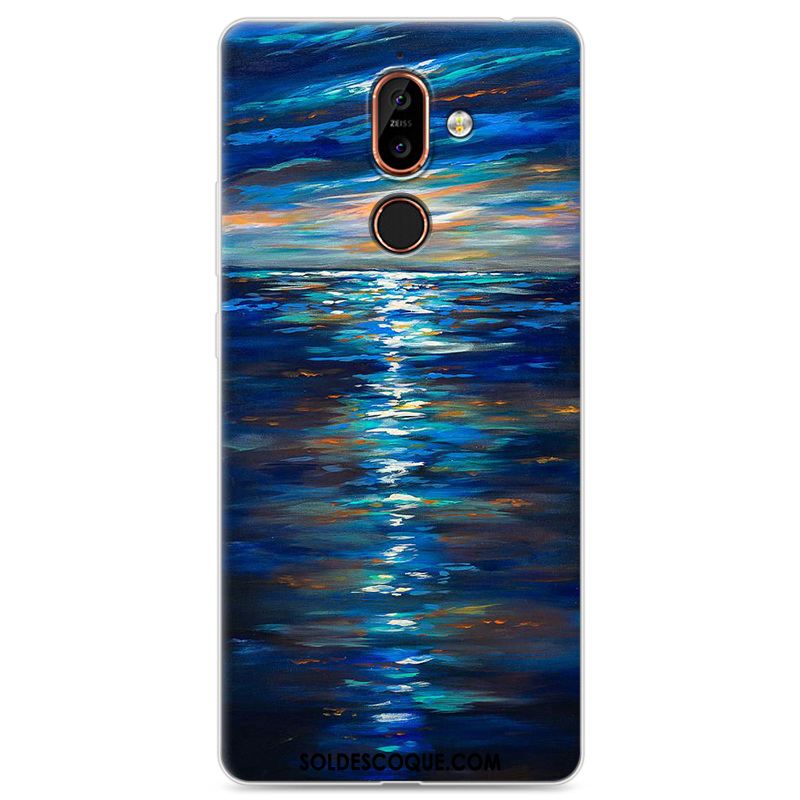 Coque Nokia 7 Plus Fluide Doux Peinture Noir Silicone Protection En Ligne