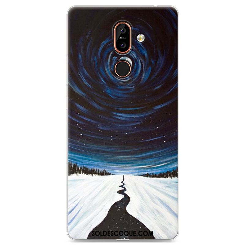 Coque Nokia 7 Plus Fluide Doux Peinture Noir Silicone Protection En Ligne