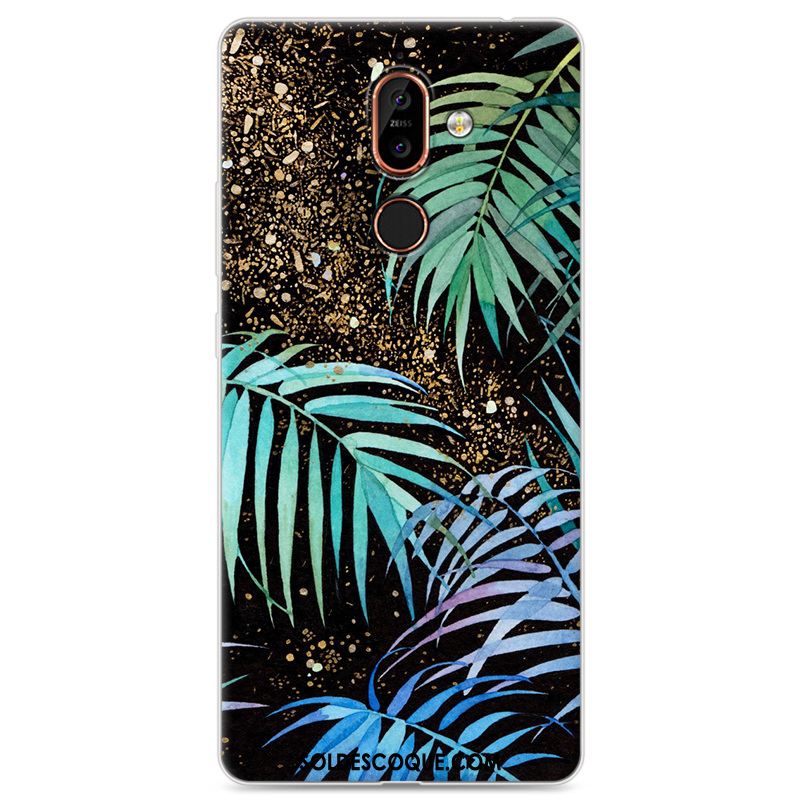 Coque Nokia 7 Plus Fluide Doux Peinture Noir Silicone Protection En Ligne