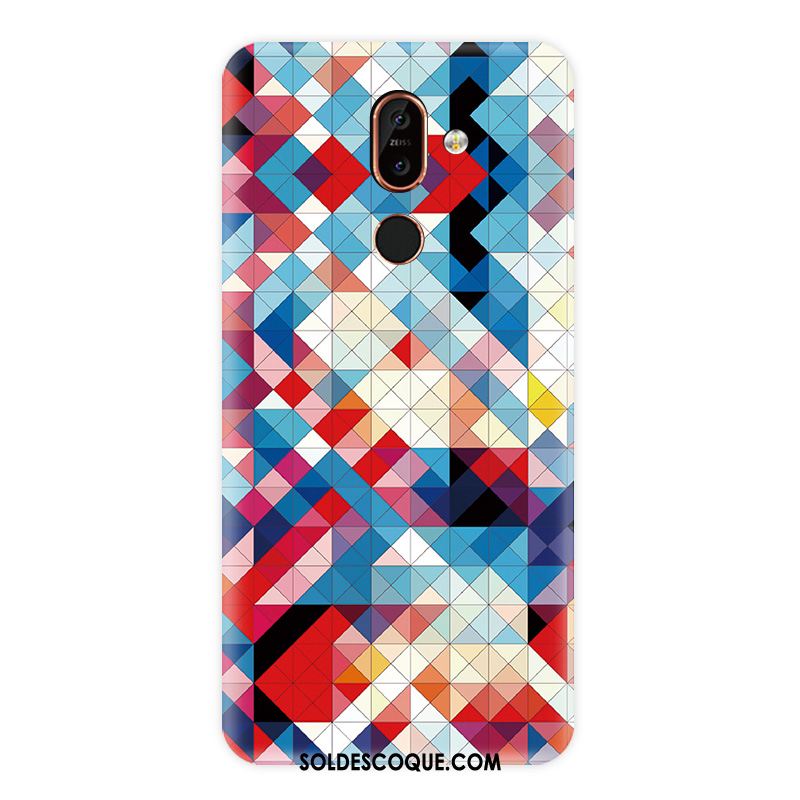 Coque Nokia 7 Plus Nouveau Bleu Délavé En Daim Incassable Étui Pas Cher