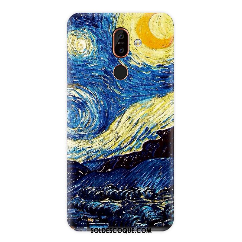 Coque Nokia 7 Plus Nouveau Bleu Délavé En Daim Incassable Étui Pas Cher