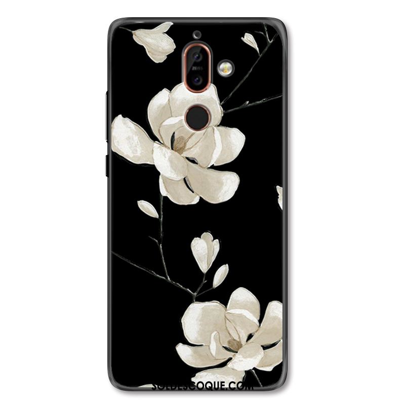 Coque Nokia 7 Plus Ornements Suspendus Gaufrage Étui Noir Art Soldes