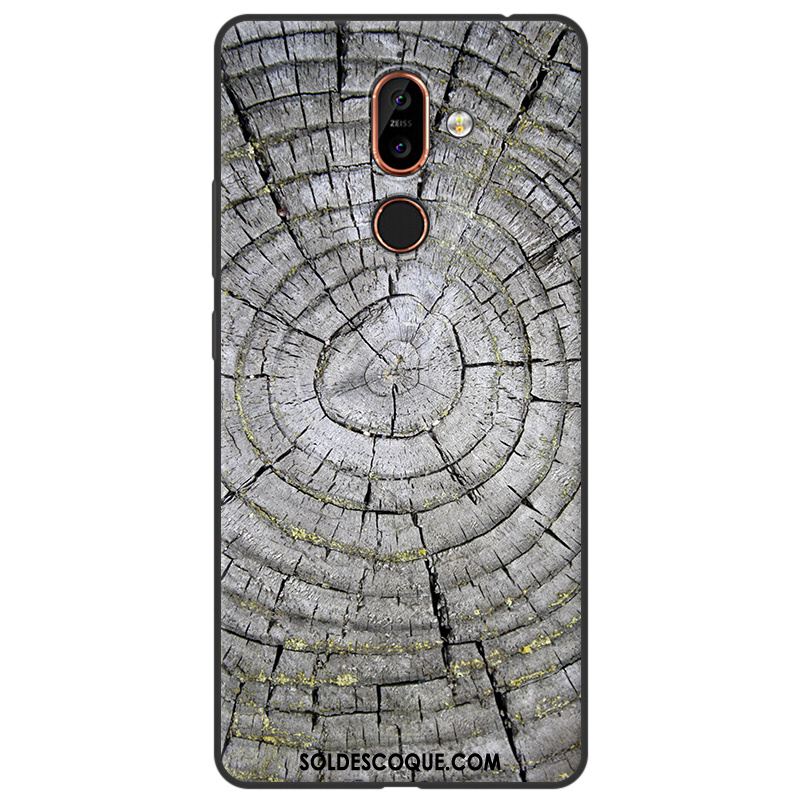 Coque Nokia 7 Plus Ornements Suspendus Protection Bois Silicone Peinture Pas Cher