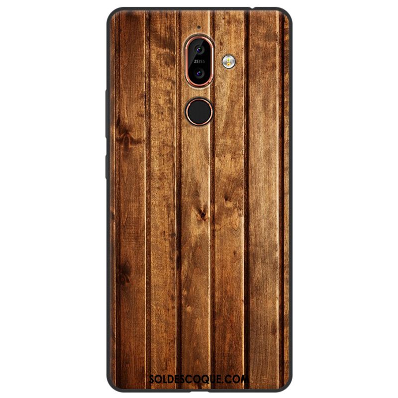 Coque Nokia 7 Plus Ornements Suspendus Protection Bois Silicone Peinture Pas Cher