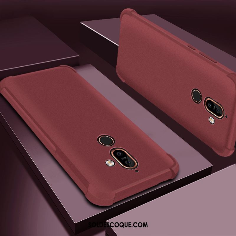 Coque Nokia 7 Plus Protection Incassable Étui Violet Silicone Pas Cher