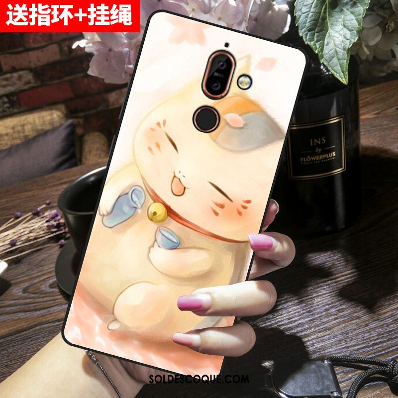 Coque Nokia 7 Plus Silicone Étui Rose Protection Dessin Animé Pas Cher