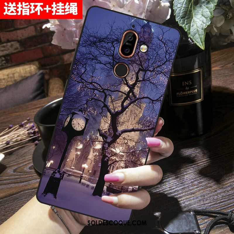 Coque Nokia 7 Plus Silicone Étui Rose Protection Dessin Animé Pas Cher