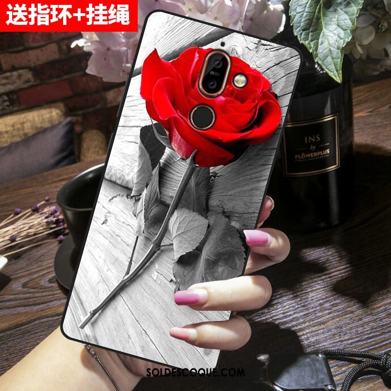 Coque Nokia 7 Plus Silicone Étui Rose Protection Dessin Animé Pas Cher