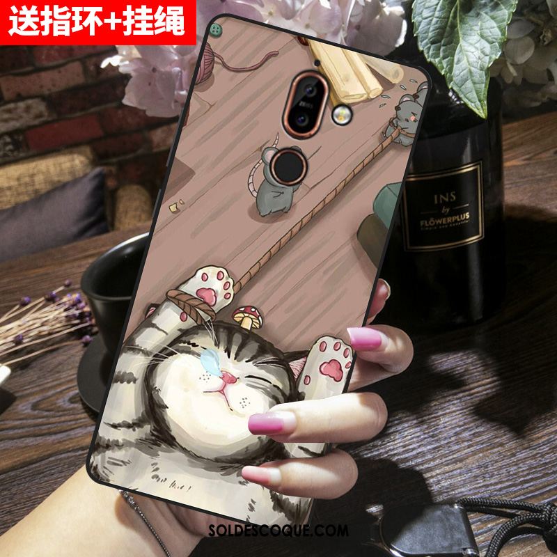 Coque Nokia 7 Plus Silicone Étui Rose Protection Dessin Animé Pas Cher