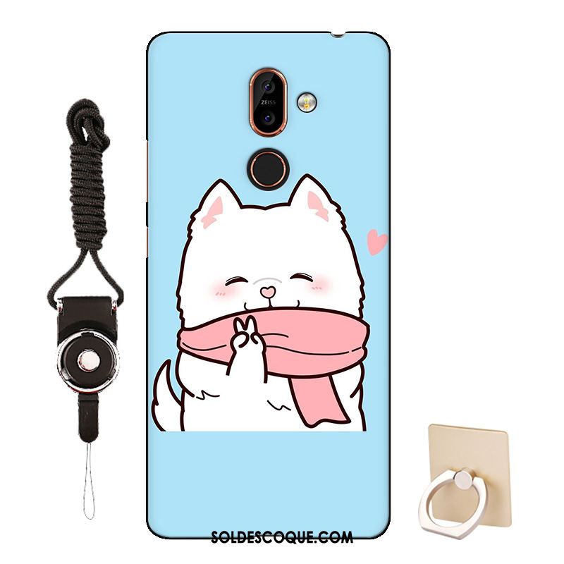 Coque Nokia 7 Plus Tout Compris Dessin Animé Silicone Incassable Bleu Soldes