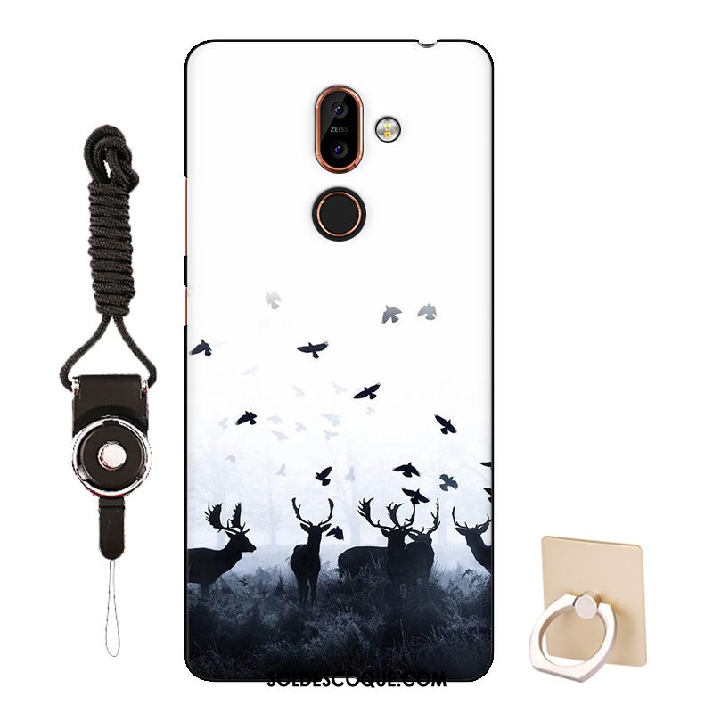 Coque Nokia 7 Plus Tout Compris Dessin Animé Silicone Incassable Bleu Soldes