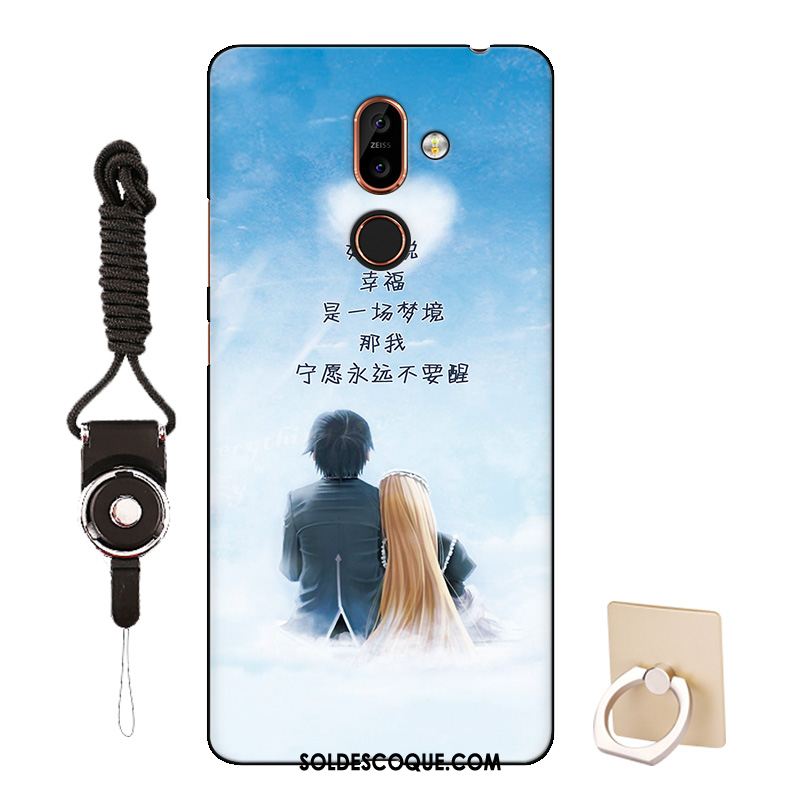 Coque Nokia 7 Plus Tout Compris Dessin Animé Silicone Incassable Bleu Soldes