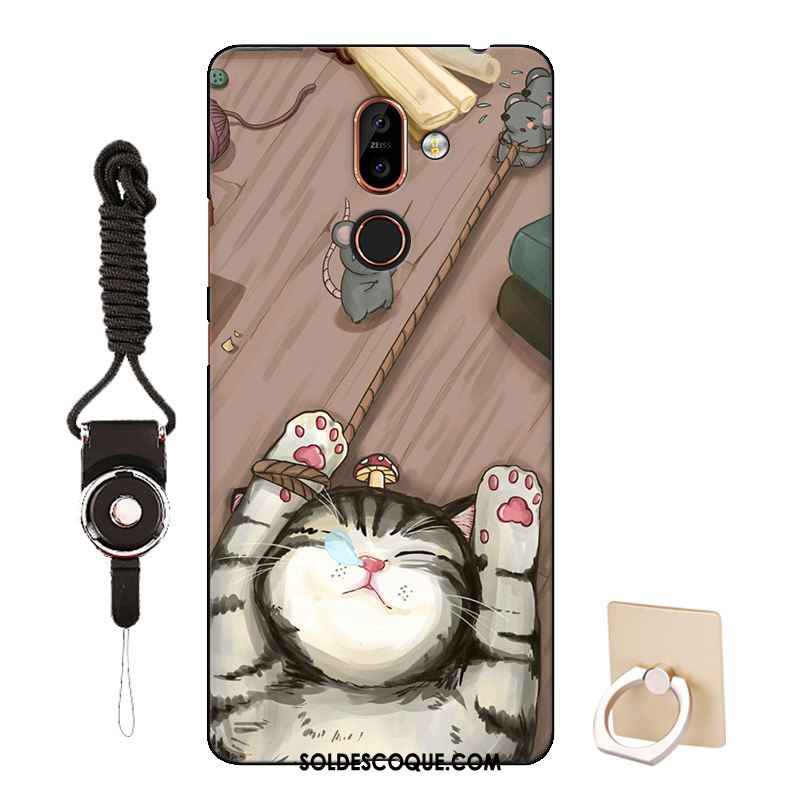 Coque Nokia 7 Plus Tout Compris Dessin Animé Silicone Incassable Bleu Soldes