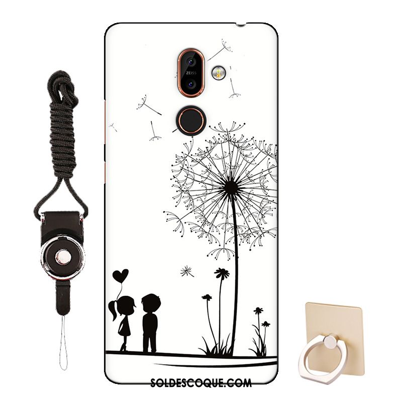 Coque Nokia 7 Plus Tout Compris Dessin Animé Silicone Incassable Bleu Soldes