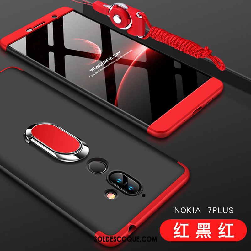 Coque Nokia 7 Plus Téléphone Portable Difficile Tout Compris Rouge Protection Soldes