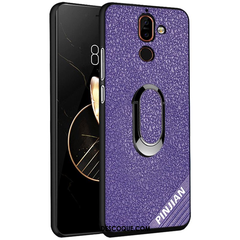 Coque Nokia 7 Plus Violet Silicone Modèle Fleurie Incassable Téléphone Portable En Vente