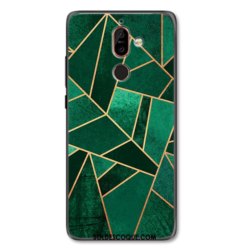 Coque Nokia 7 Plus Étui Dimensionnel Fluide Doux Téléphone Portable Vert Soldes