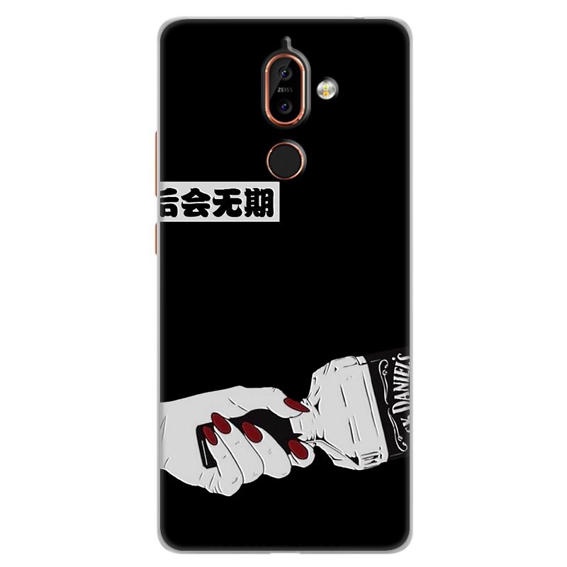 Coque Nokia 7 Plus Étui Peinture Personnalité Rose Silicone France