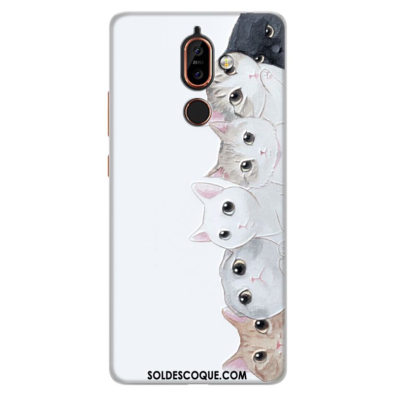 Coque Nokia 7 Plus Étui Peinture Personnalité Rose Silicone France