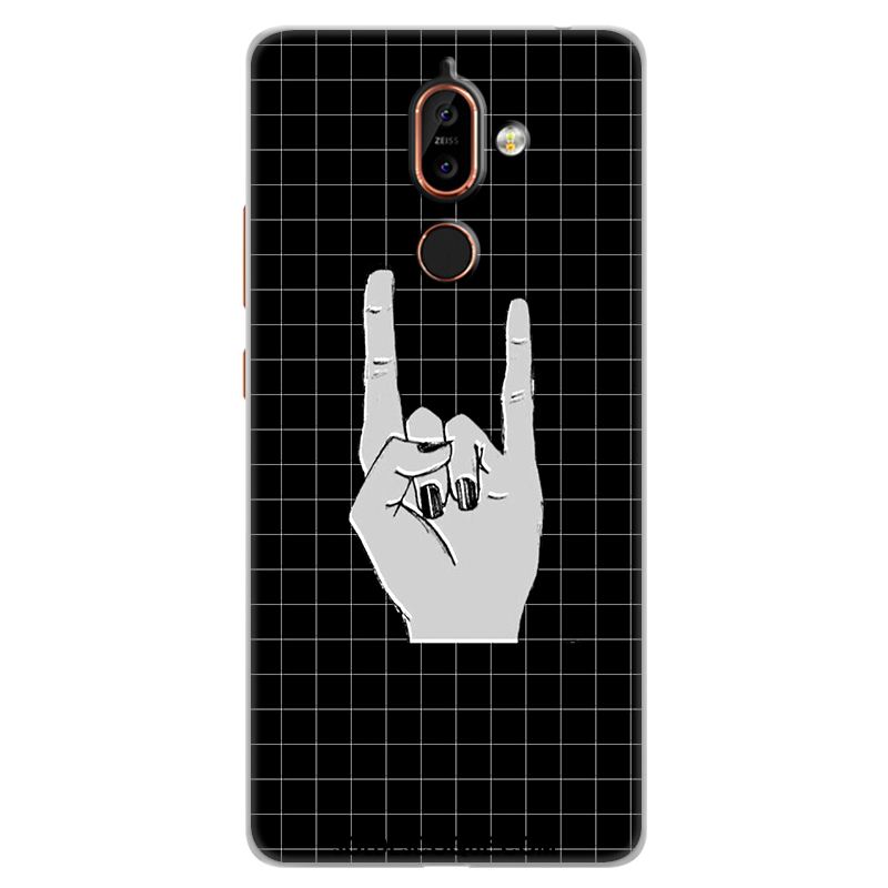 Coque Nokia 7 Plus Étui Peinture Personnalité Rose Silicone France