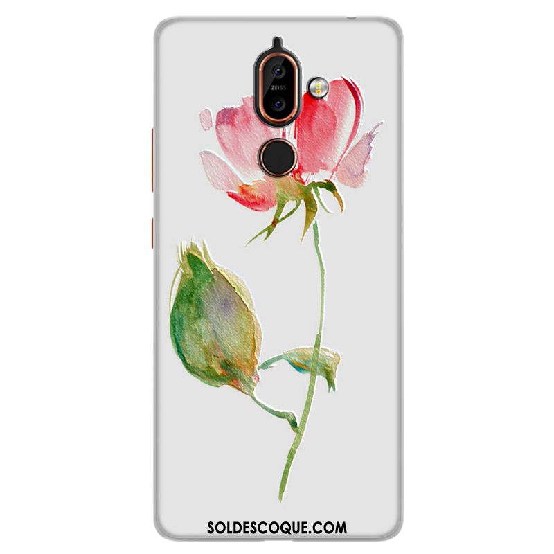 Coque Nokia 7 Plus Étui Peinture Personnalité Rose Silicone France