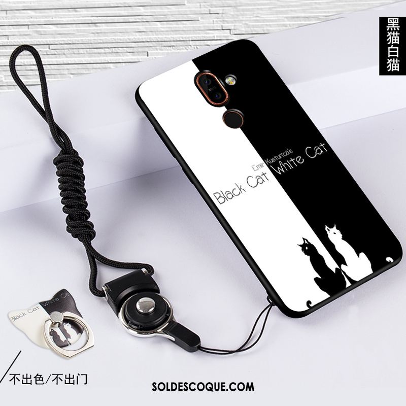 Coque Nokia 7 Plus Étui Téléphone Portable Incassable Noir Silicone Housse Pas Cher