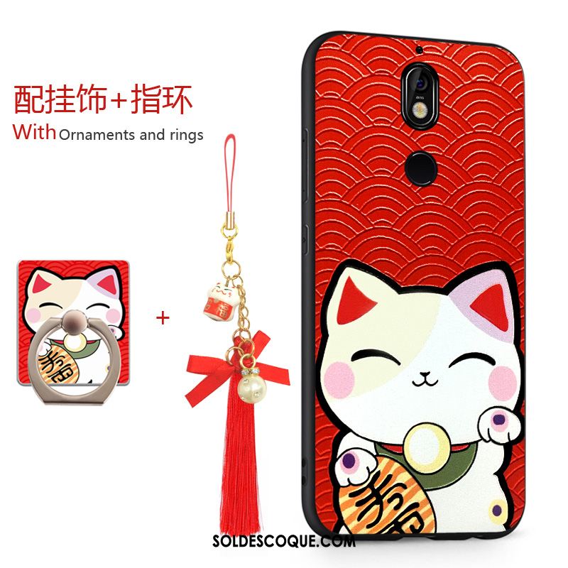 Coque Nokia 7 Richesse Étui Chat Rouge Tout Compris Soldes