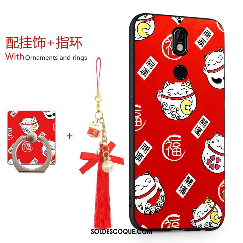 Coque Nokia 7 Richesse Étui Chat Rouge Tout Compris Soldes