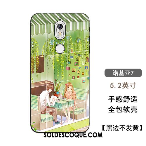 Coque Nokia 7 Téléphone Portable Étui Personnalité Protection Vert Pas Cher