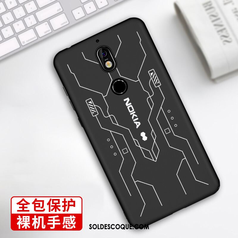 Coque Nokia 7 Étui Noir Bordure Incassable Silicone Pas Cher