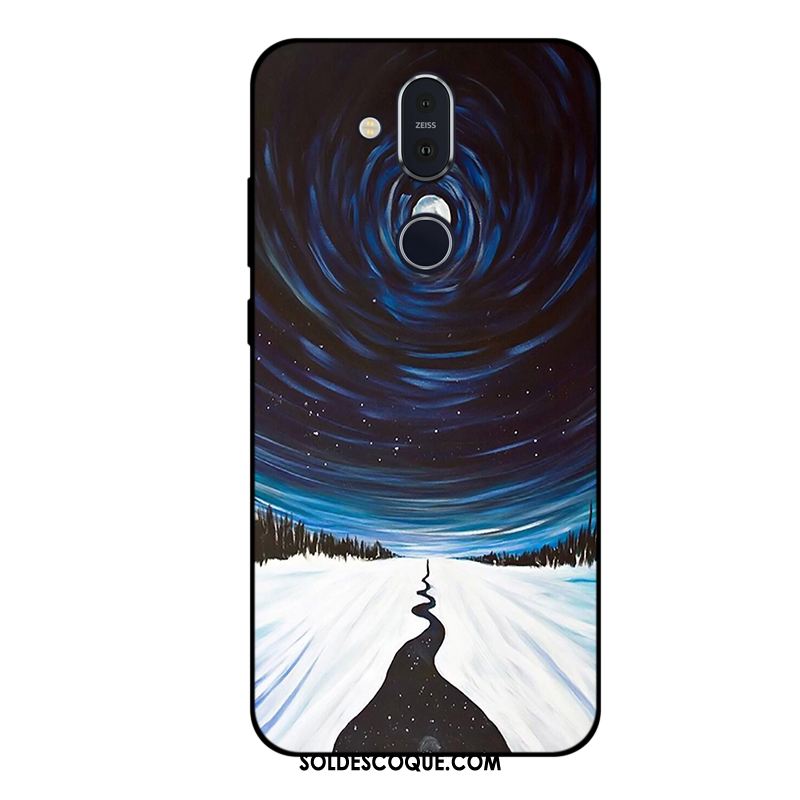 Coque Nokia 8.1 Bleu Personnalisé Dessin Animé Silicone Incassable En Ligne