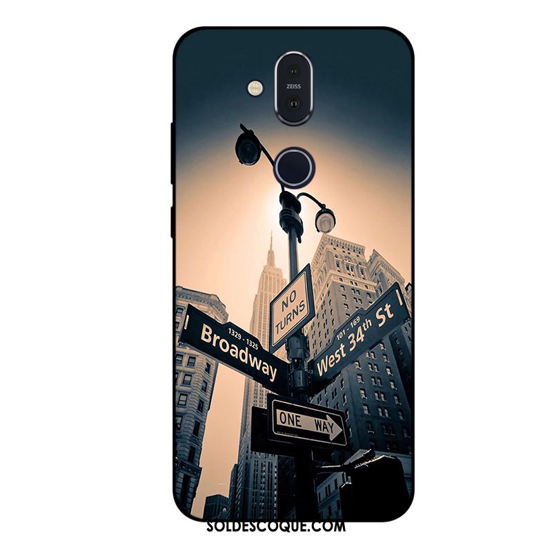 Coque Nokia 8.1 Bleu Personnalisé Dessin Animé Silicone Incassable En Ligne