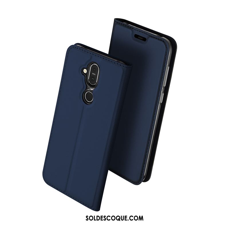 Coque Nokia 8.1 Carte Téléphone Portable Or Rose Étui En Cuir Protection Pas Cher