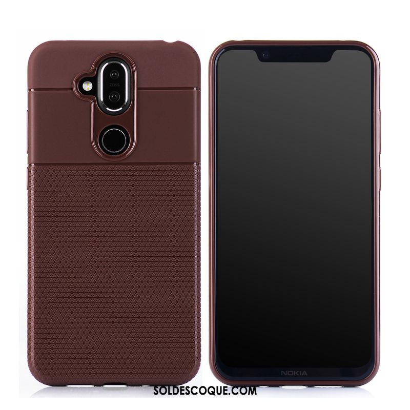 Coque Nokia 8.1 Fluide Doux Modèle Fleurie Noir Créatif Téléphone Portable Housse En Ligne